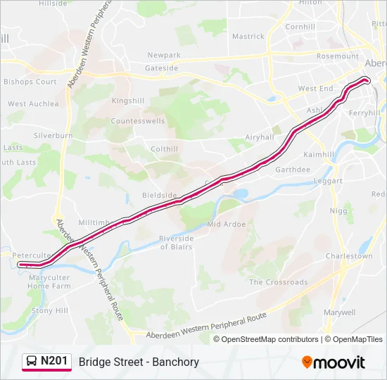 N201 Bus Line Map