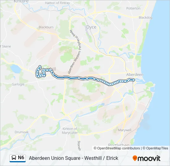 N6 Bus Line Map
