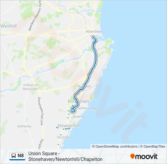 N8 Bus Line Map