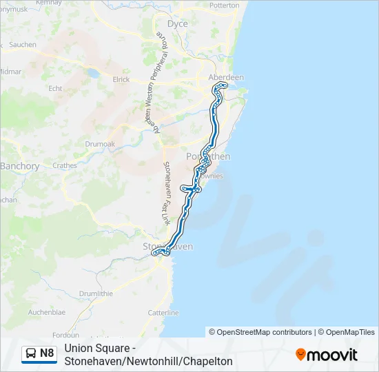 N8 Bus Line Map