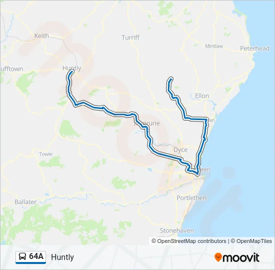 64A Bus Line Map