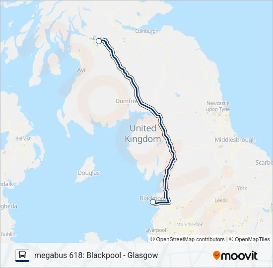 MEGABUS 618 Bus Line Map