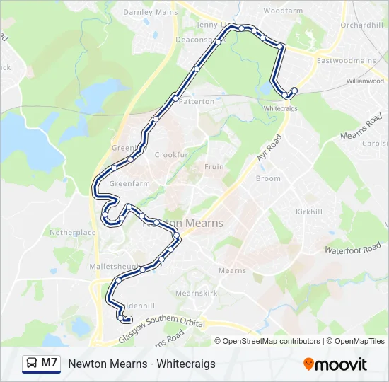 M7 Bus Line Map
