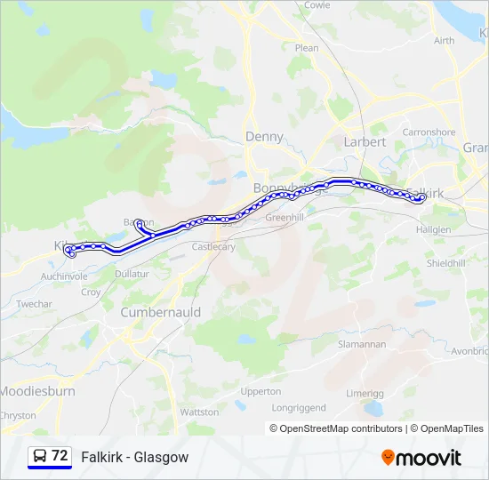 72 Bus Line Map