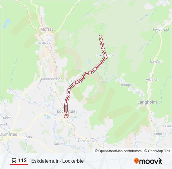 112 Route: Schedules, Stops & Maps - Eskdalemuir (Updated)