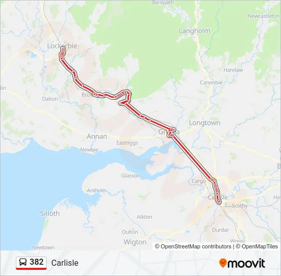 382 Bus Line Map