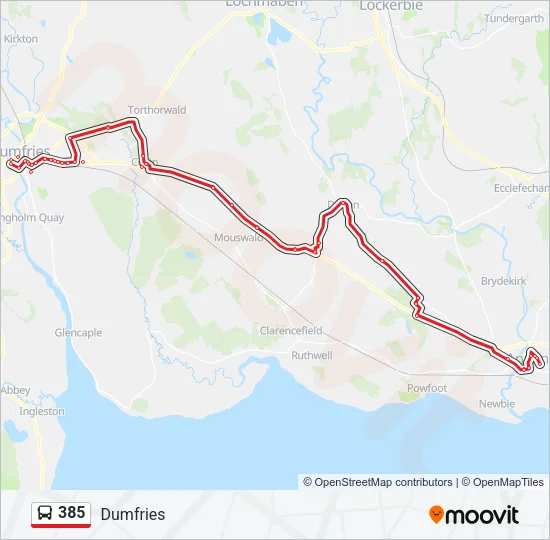385 Bus Line Map