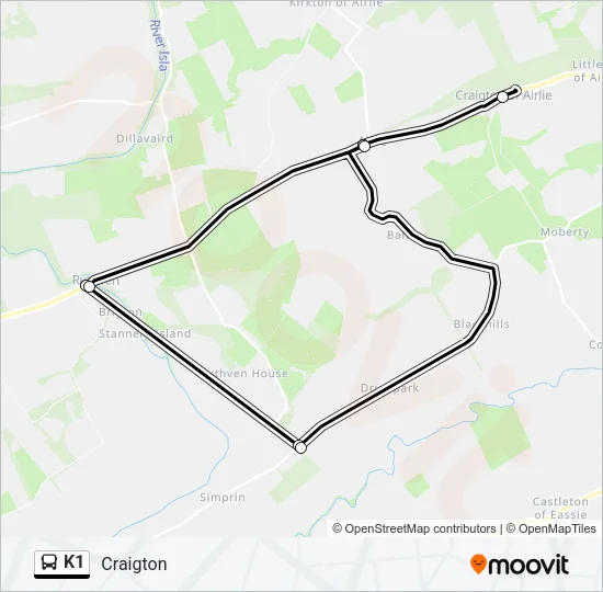 K1 Bus Line Map