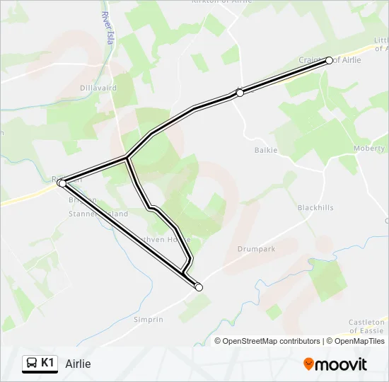 K1 Bus Line Map