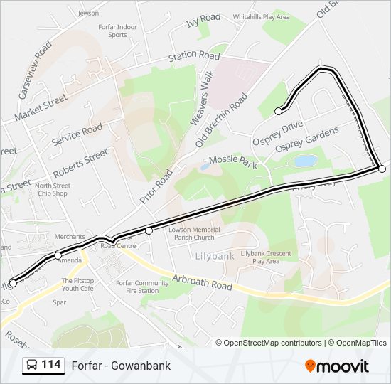 114 Bus Line Map