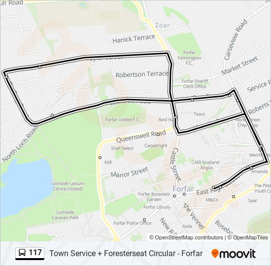 Bus 117 Route Map 117 Route: Schedules, Stops & Maps - Forfar (Updated)