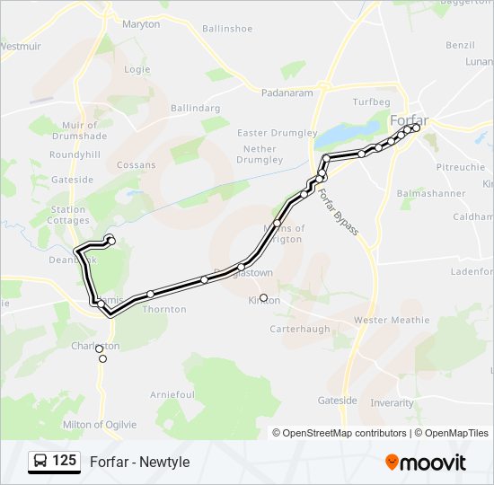 Bus 125 Route Map 125 Route: Schedules, Stops & Maps - Forfar (Updated)