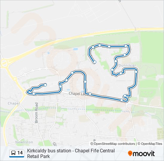 14 Route Schedules, Stops & Maps Dunnikier Estate (Updated)