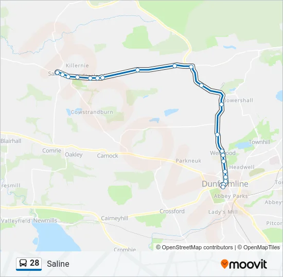 28 Bus Line Map