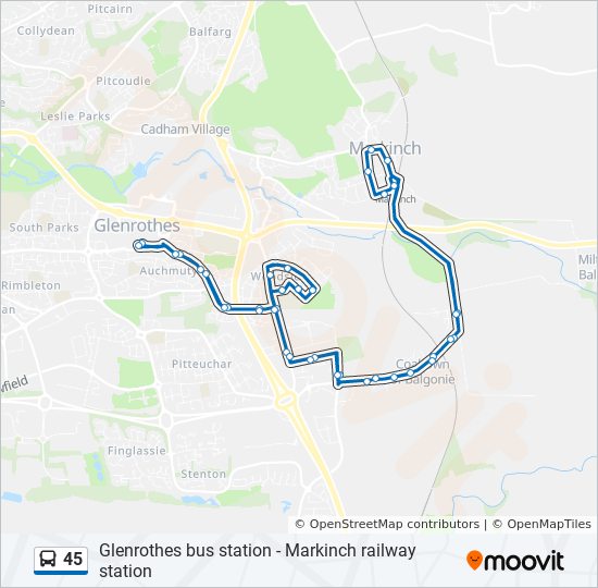 Bus 45 Route Map 45 Route: Schedules, Stops & Maps - Glenrothes (Updated)