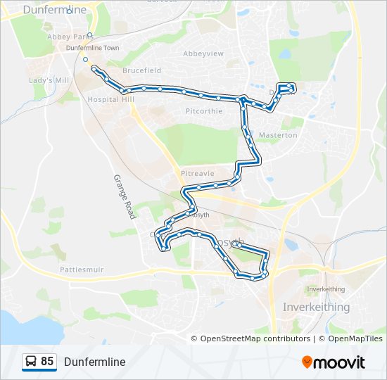 Bus 85 Route Map 85 Route: Schedules, Stops & Maps - Dunfermline (Updated)