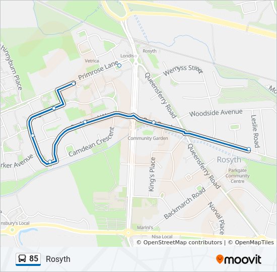 Bus 85 Route Map 85 Route: Schedules, Stops & Maps - Rosyth (Updated)