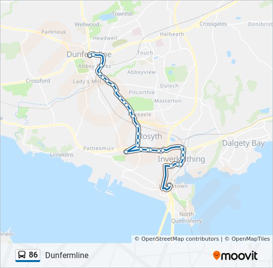 Bus 86 Route Map 86 Route: Schedules, Stops & Maps - Dunfermline (Updated)