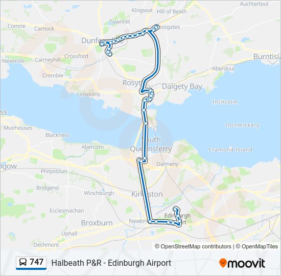 747 bus Line Map