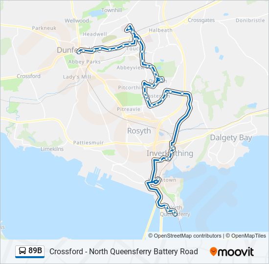 89B bus Line Map