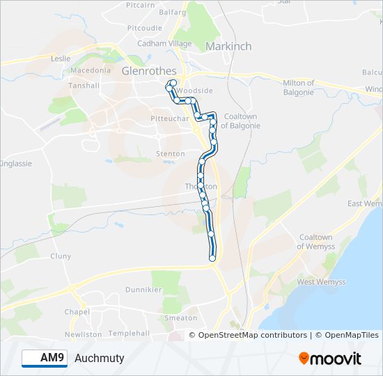 AM9 bus Line Map