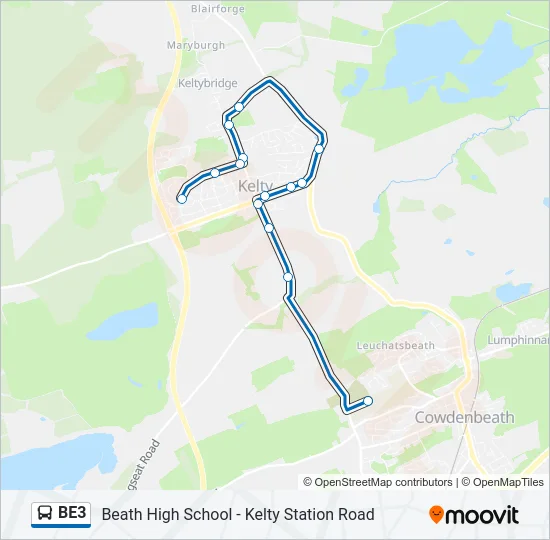 BE3 Bus Line Map