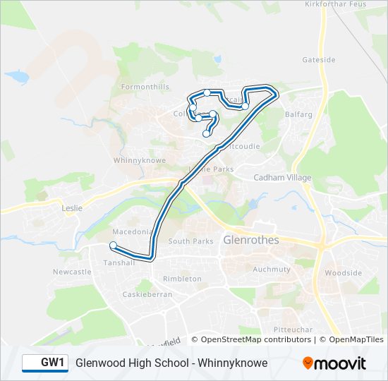 GW1 bus Line Map