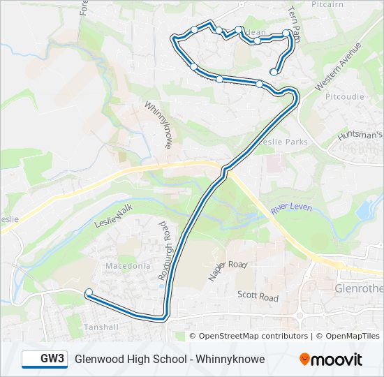 GW3 bus Line Map