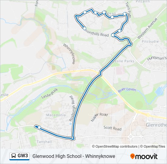 GW3 bus Line Map