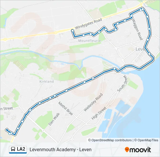 LA2 Bus Line Map
