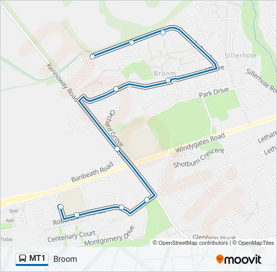 MT1 Bus Line Map