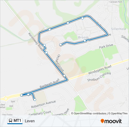 MT1 Bus Line Map