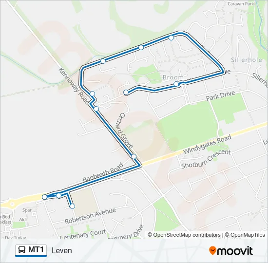 MT1 Bus Line Map