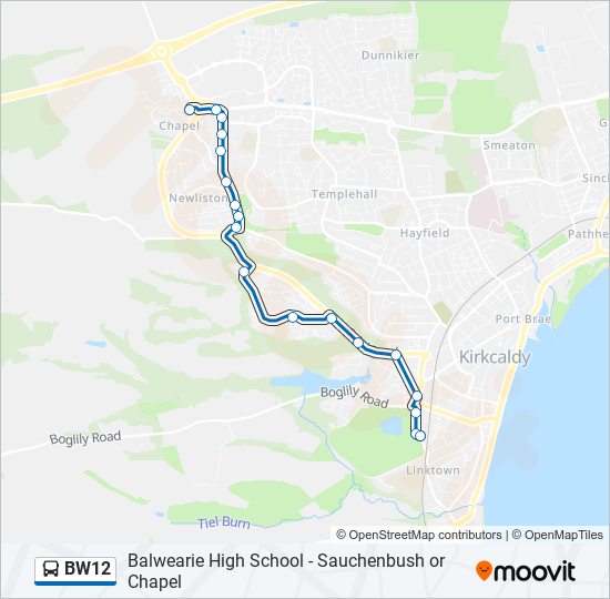 BW12 bus Line Map