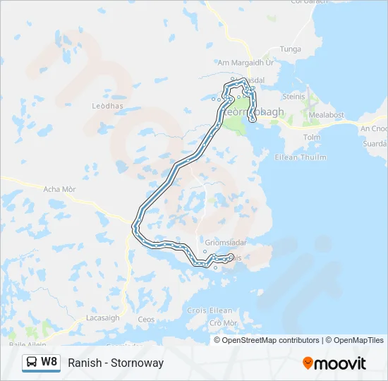 W8 Bus Line Map