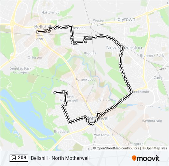 209 bus Line Map