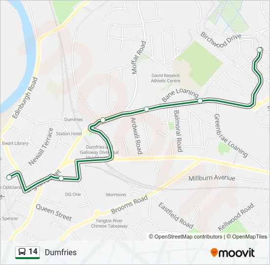 14 Bus Line Map