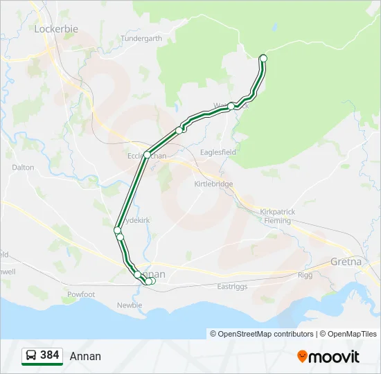 384 Bus Line Map