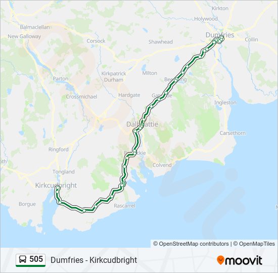 505 Route: Schedules, Stops & Maps - Kirkcudbright (Updated)