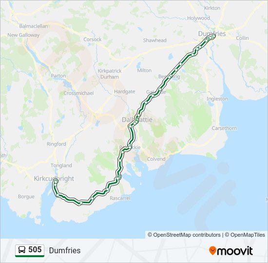 505 Bus Line Map