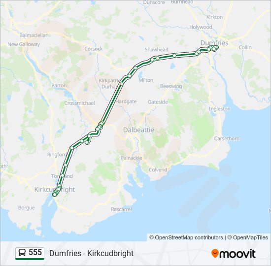 555 Route: Schedules, Stops & Maps - Kirkcudbright (Updated)