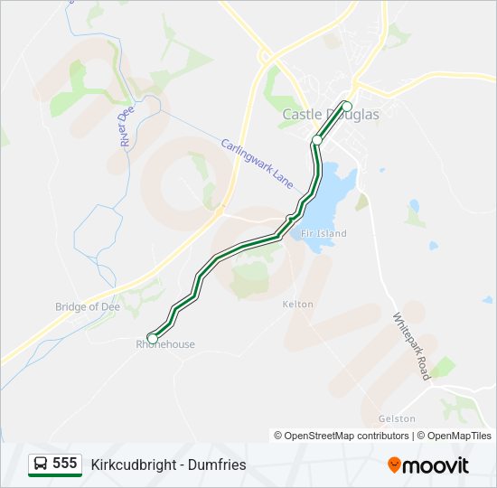 555 Bus Line Map