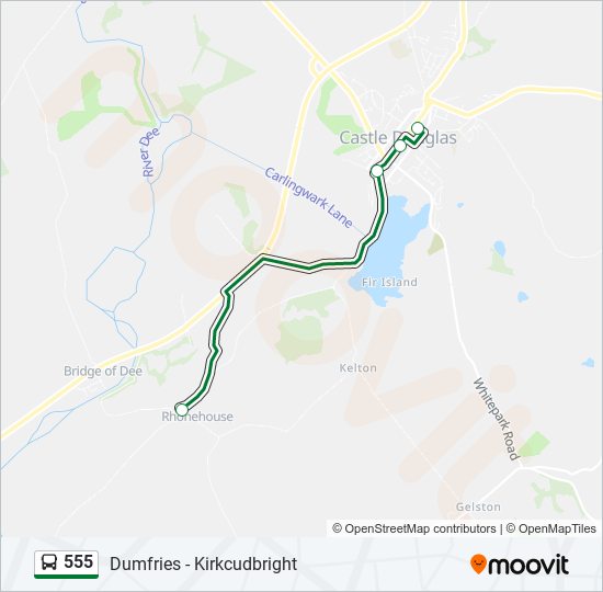 555 Bus Line Map