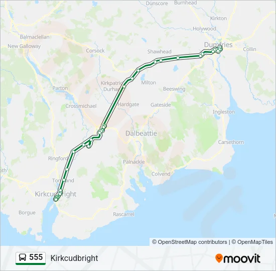555 Bus Line Map