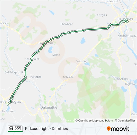 555 Bus Line Map