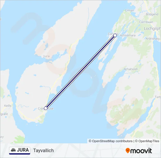 JURA Ferry Line Map