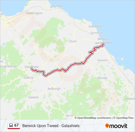 67 Route Schedules, Stops & Maps BerwickUponTweed (Updated)