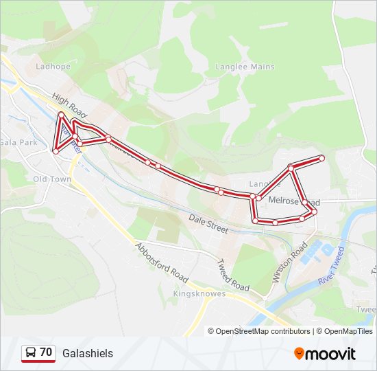 Bus 70 Route Map 70 Route: Schedules, Stops & Maps - Galashiels (Updated)