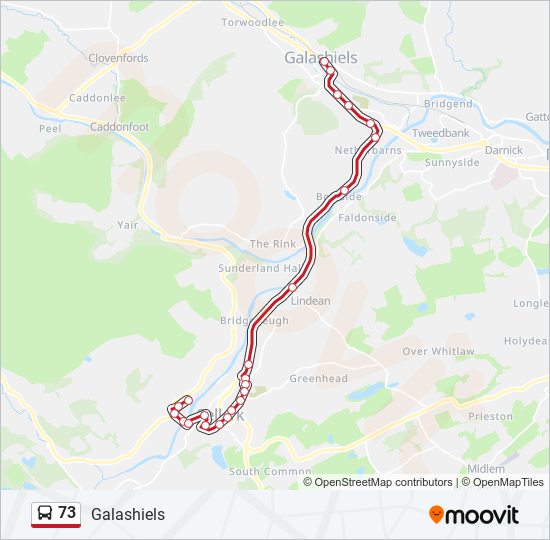 Bus 73 Route Map 73 Route: Schedules, Stops & Maps - Galashiels (Updated)