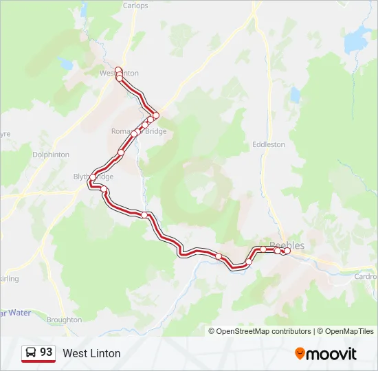 93 Bus Line Map